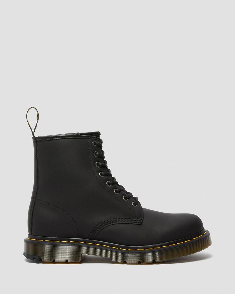 Black Men's Dr Martens 1460 DM's Wintergrip Lace Up Boots | CA 507MQZ